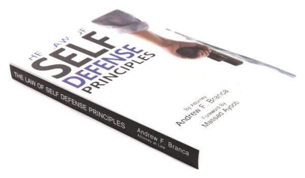 Product photo of Andrew Branca's book, The Law of Self Defense Principles