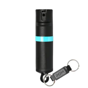POM Snap pepper spray unit with quick-release tether and one-way snap hook