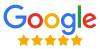 Google logo with five gold stars, evoking Google Reviews.